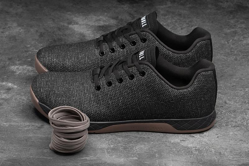 Black / Dark Nobull Heather Dark Gum Women's Trainers | CA V2133R